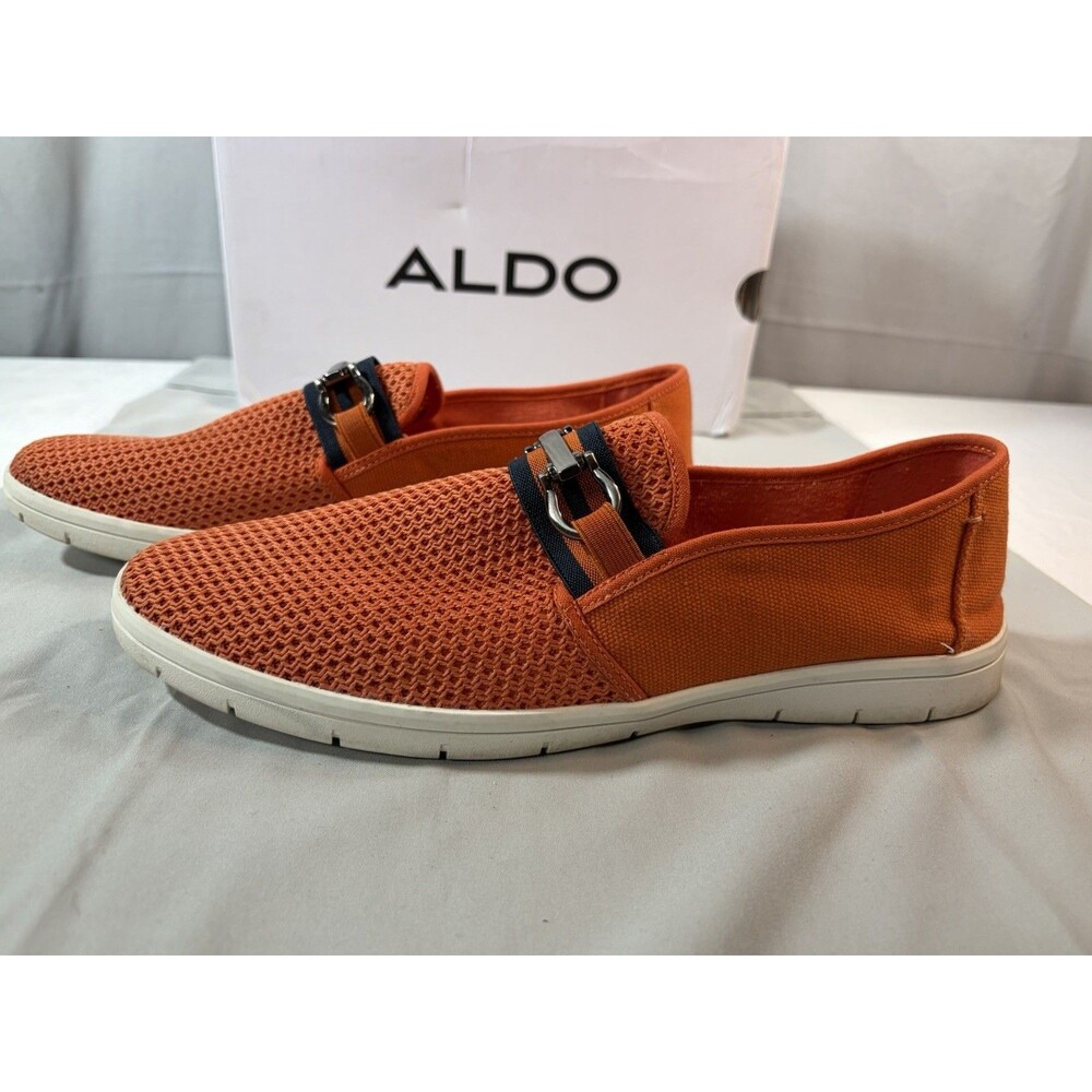 ALDO Kaeriven Shoes Men’s Mesh Orange Loafers Moccasin Slip On Casual Size 9.5